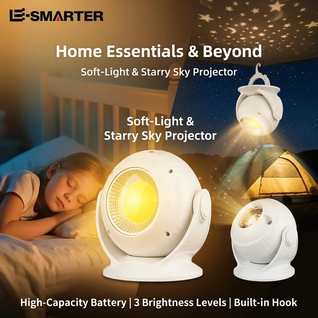 Rechargeable Camping Light Outdoor Starry Sky Aurora Moonlight Projector Atmosphere Lighting for Campsite & Camping Oasis Select