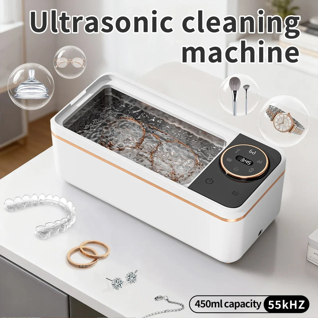 URGGU 55KHz Ultrasonic Cleaner – Jewelry, Glasses & Dentures