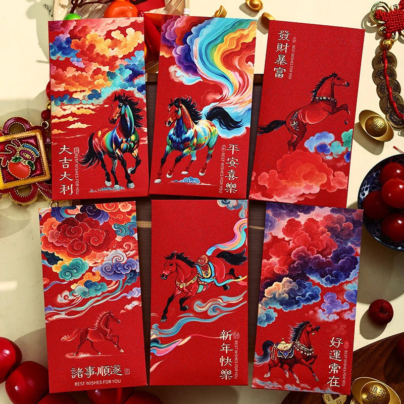 Horse Year 2026 Red Envelopes Chinese New Year Red Envelopes Spring Festival Party Favors Lunar Year Of The Horse Red Pockets Oasis Select A5
