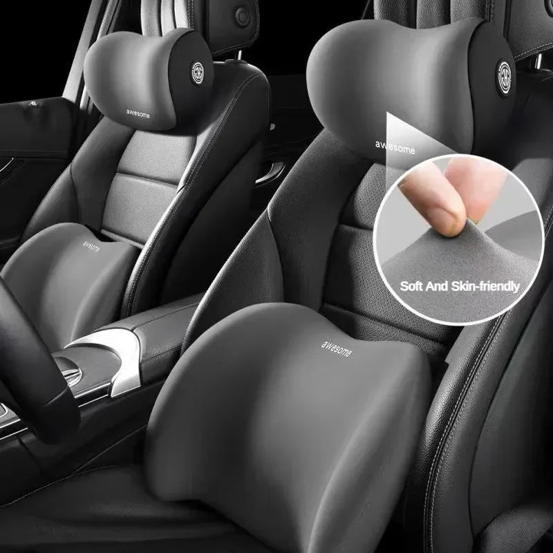 Cervical Support Pillow Universal Car Headrest Lumbar Memory Foam Backrest Pillow Office Car Interior Accessories Comfort Oasis Select