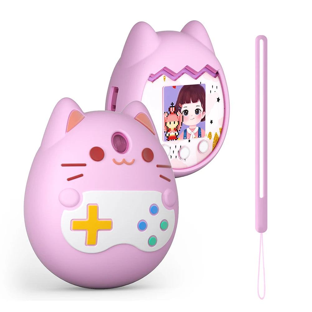 Protective Skin Sleeve Shell Anti-ScratchSilicone Case Protective Case with Hand Strap Anti-drop for Tamagotchi Pix Accessories Oasis Select Pink China Mainland