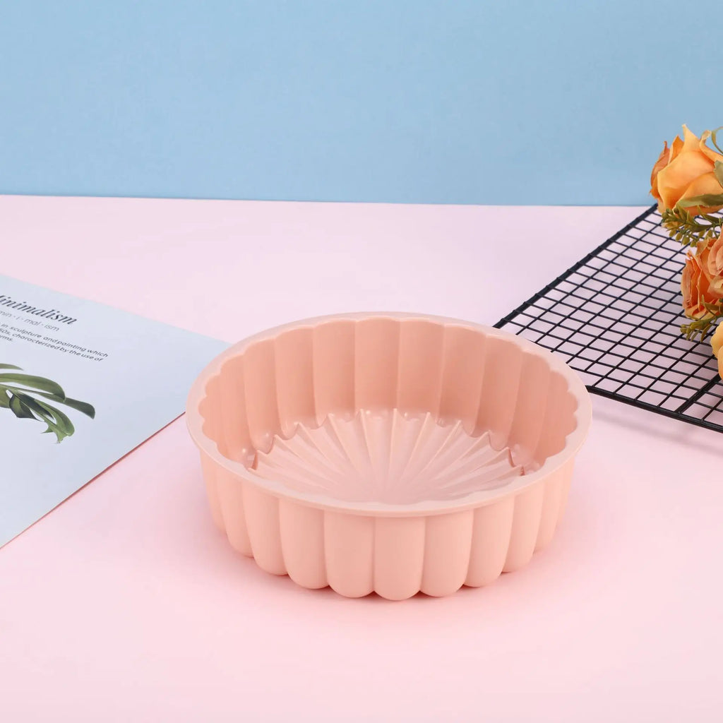 1PC Silicone Cake Pan Multi-Functional Round High Temperature Resistant DIY Baking Mold Oasis Select pink