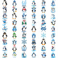 54-Piece Winter Temporary Tattoos – Penguin & Snowman Stickers