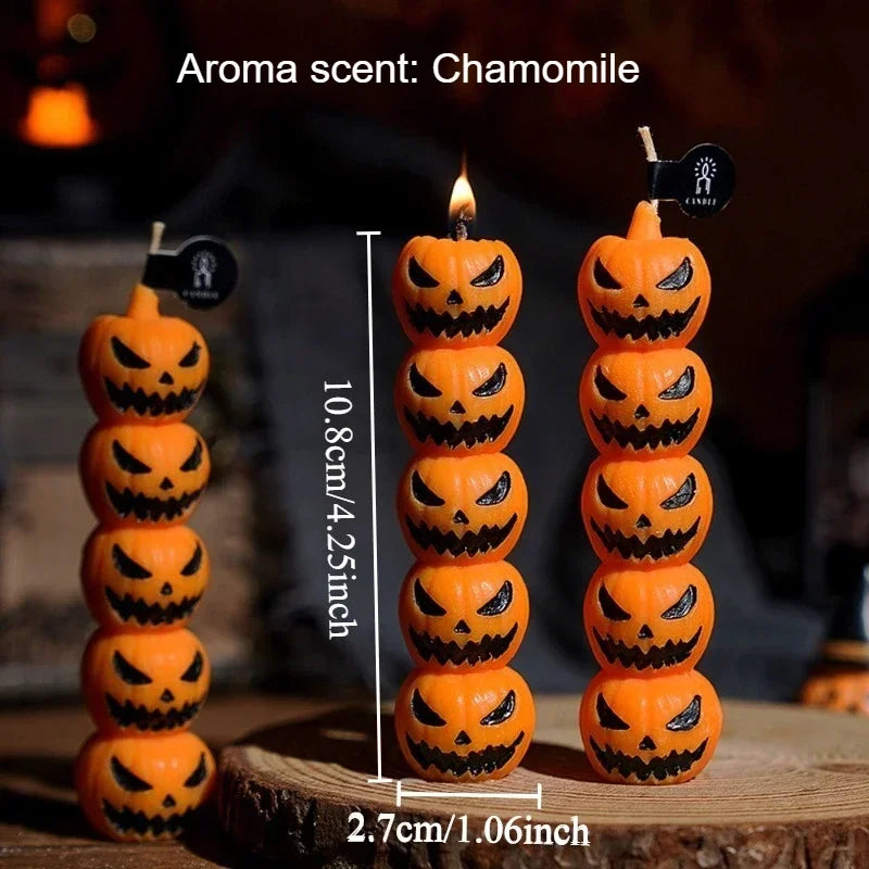 3PCS Halloween Aromatherapy Candles Spooky Skull Bone Fingers Pumpkin Candle 3D Scented Candles Festival Home Decoration Gifts Oasis Select pumpkin
