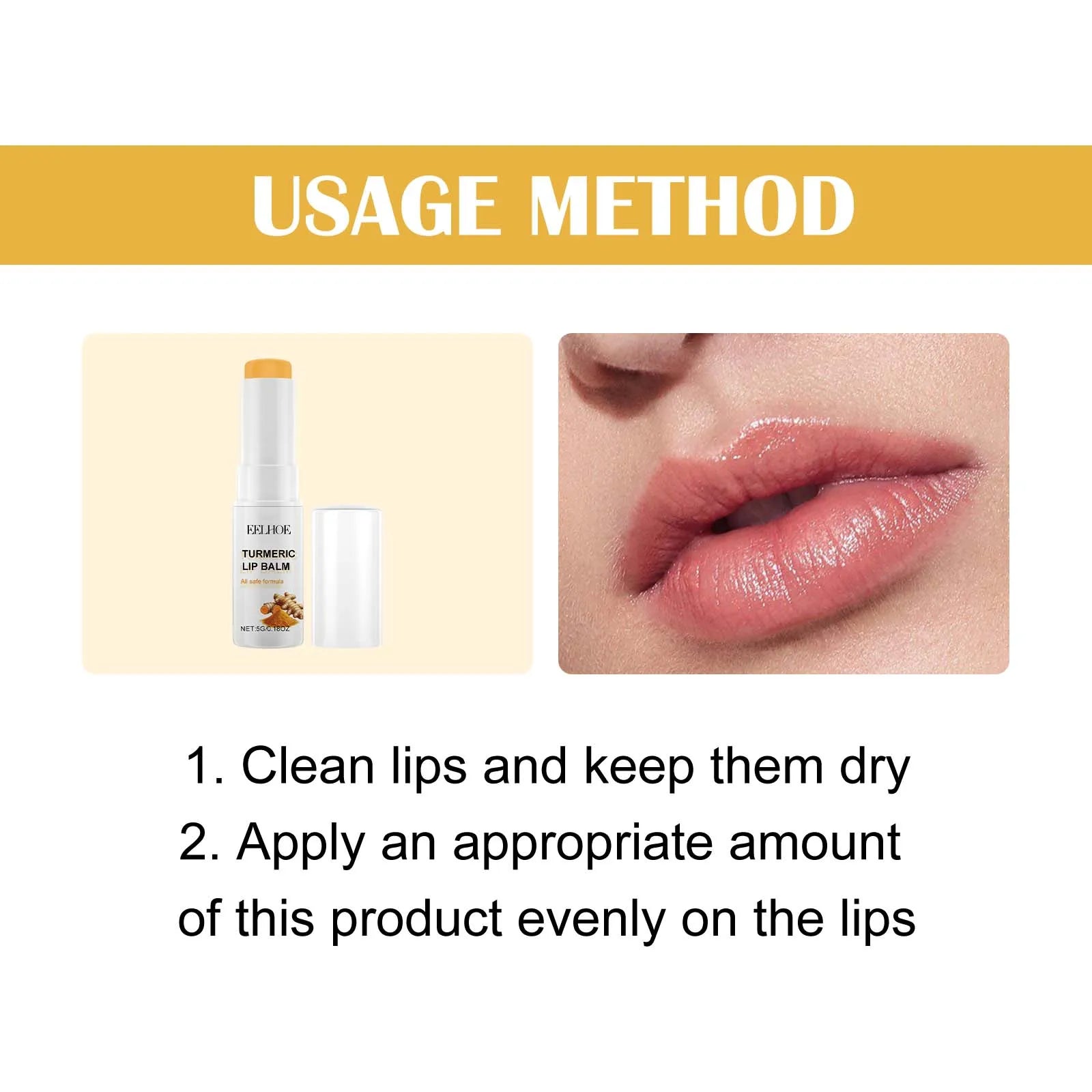 Eelhoe Turmeric Lip Balm – Darkness Removal & Moisturizing Turmeric Lip Balm Oasis Select