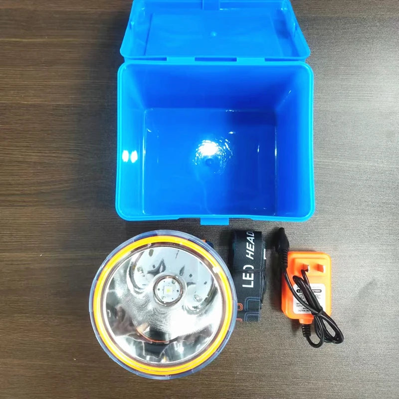 SHINEKNOT IP68 LED Headlamp 300W 7500mAh Fishing Mining Lamp