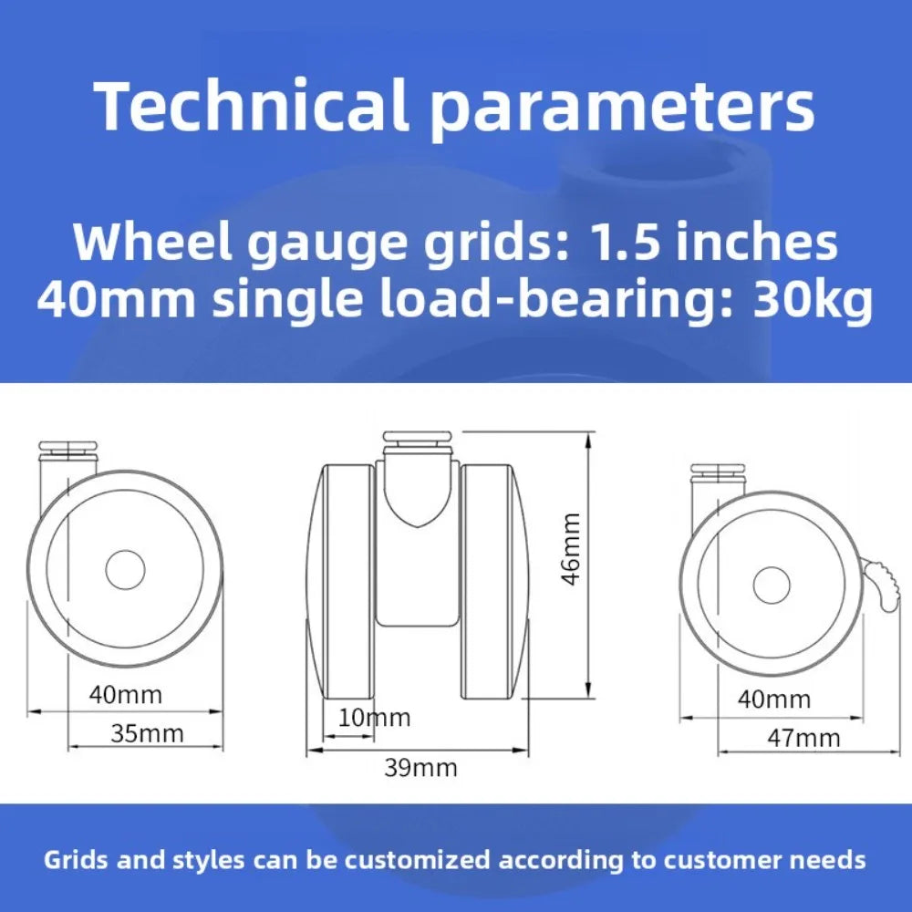 1Pcs RubberThreaded Caster, M6/M8 Swivel Stem for Replacement, Twin Caster Wheels with Locking Brake Oasis Select