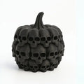 Black Skull Pumpkin Decorations Gothic Halloween Decorations Skeleton Stacked Pumpkin Statues Family Party Horror Theme Gifts Oasis Select black