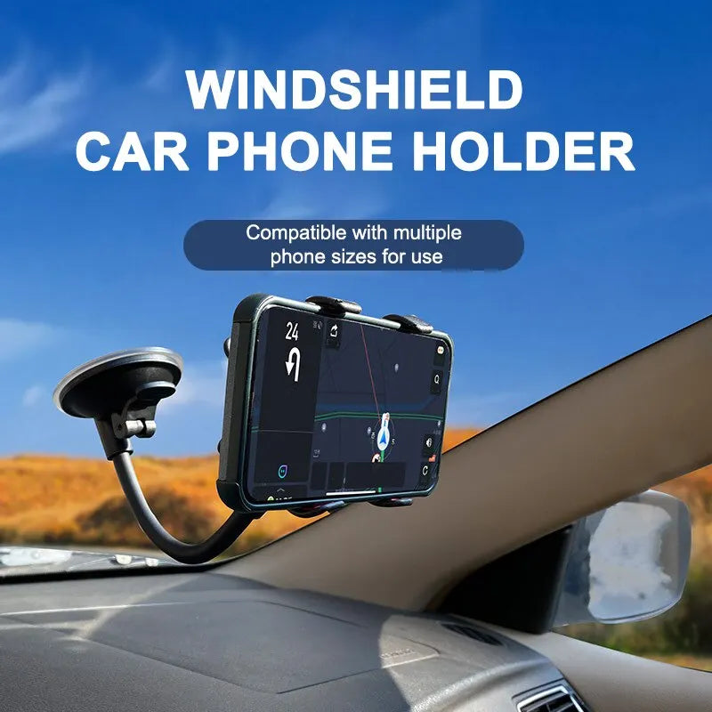 Car Cell Phone Holder Universal 360 Rotating Dashboard Suction Mount GPS Windshield Stands Auto Bendable Support Bracket Device Oasis Select
