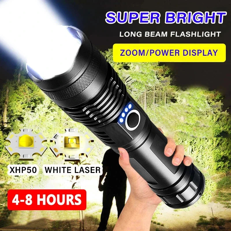 USB Rechargeable LED Flashlights High Lumens Super Bright Tactical Handheld Flash Light Zoomable,Waterproof Emergency Lantern Oasis Select