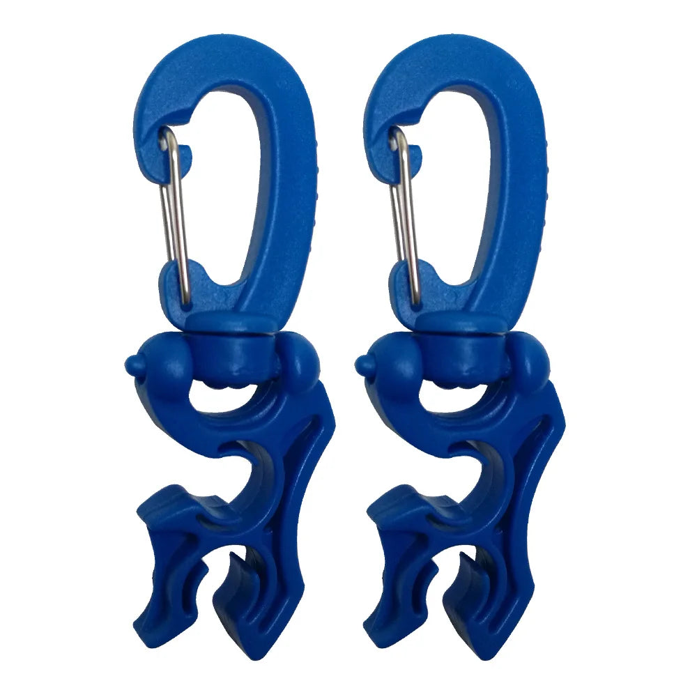 Regulator Double BCD Hose Holder with Clip Buckle Hook for Scuba Diving Snorkeling Oasis Select Blue 2 Piece