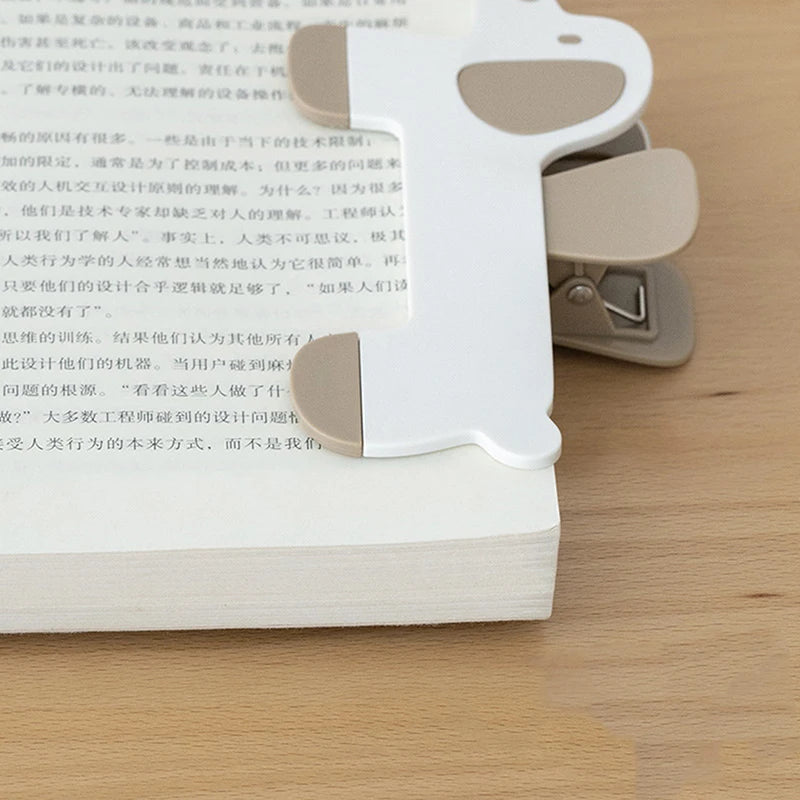 Puppy Shape Plastic Book Clip Simple Reading Auxiliary Fixed Book Clip Bookmark Creative Design Practical Bookstore Note Clip Oasis Select