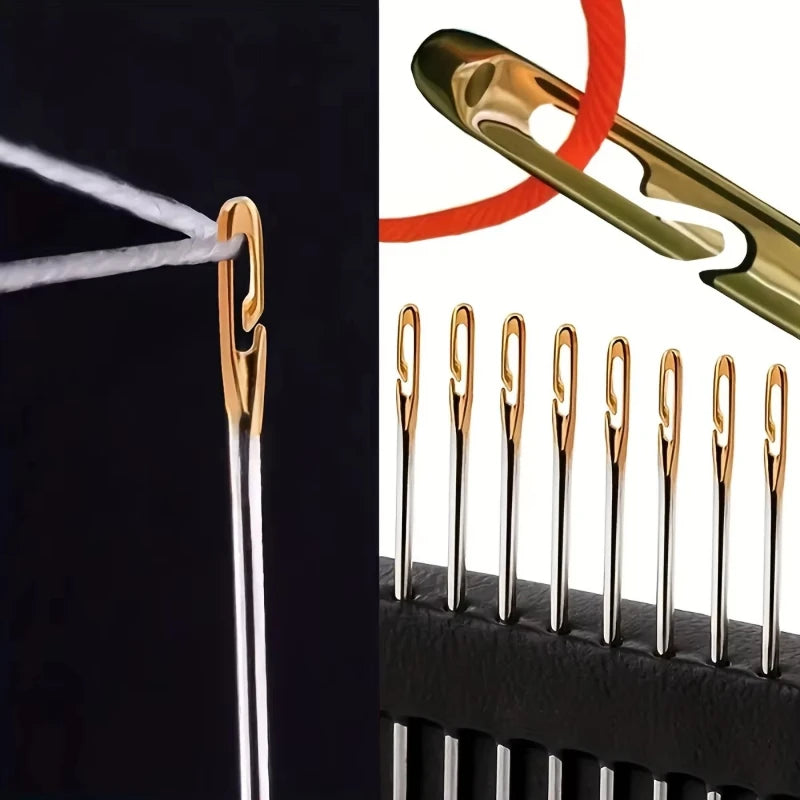 1/3/6set Sewing Needles Multi-size Side Opening Stainless Steel Darning Sewing Household Hand Tools Oasis Select