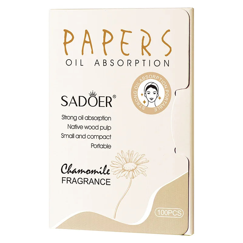100-Pack Bamboo Charcoal Oil Blotting Sheets for Oily Skin Oil Blotting Sheets Oasis Select Chamomile 100pcs