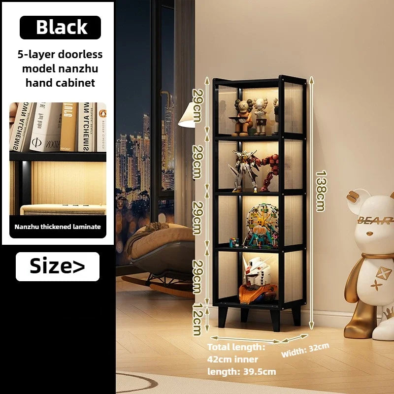 Multi-functional Figure display cabinet Bookcase Acrylic transparent dustproof Lego blind box storage cabinet Oasis Select Black D