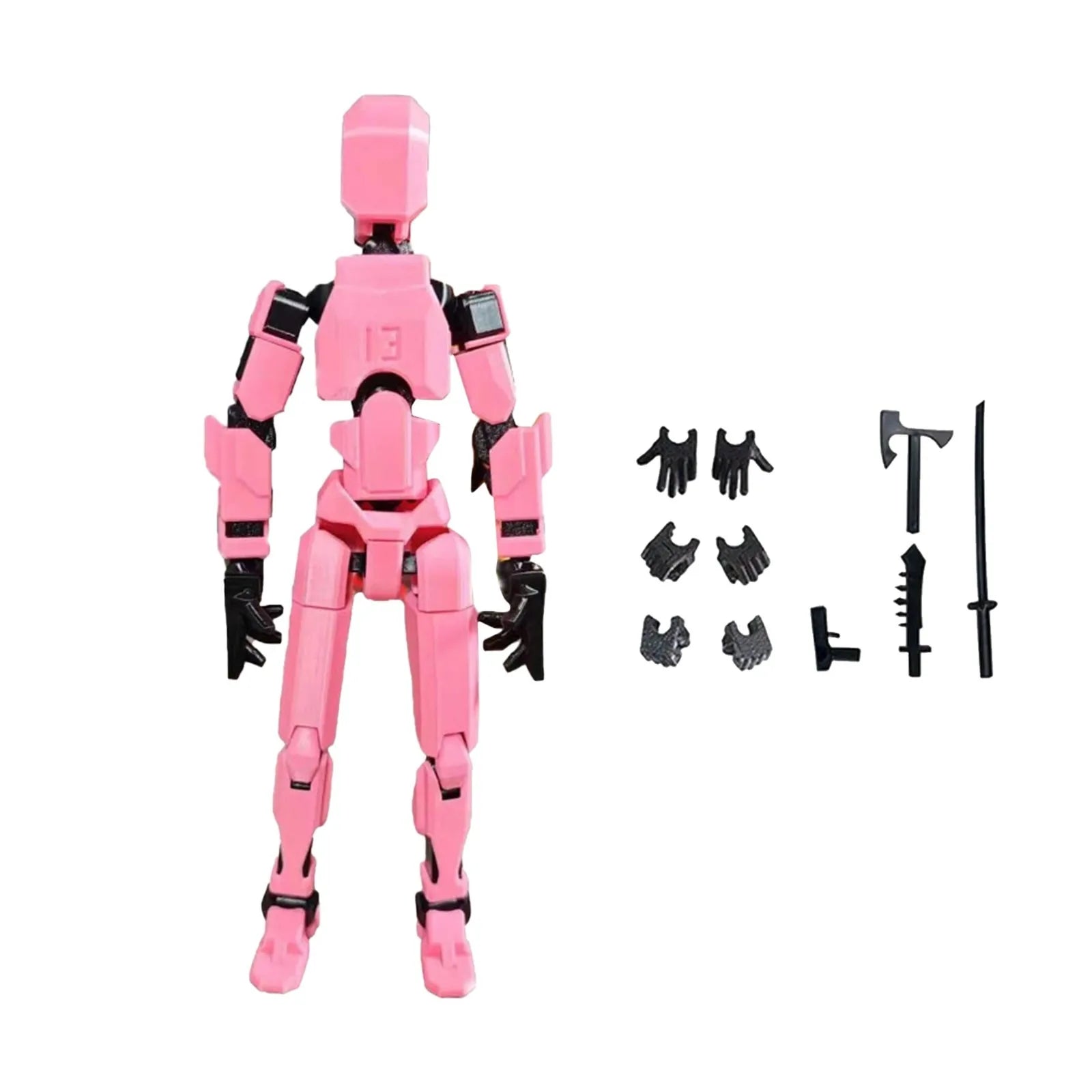 Titan 13 With Wings Figure Toys Lucky T13 Joint Movable Action Figuras 3D Printed Multi-Articular Robot Toys For Kids Gifts 13cm Oasis Select Pink One Size