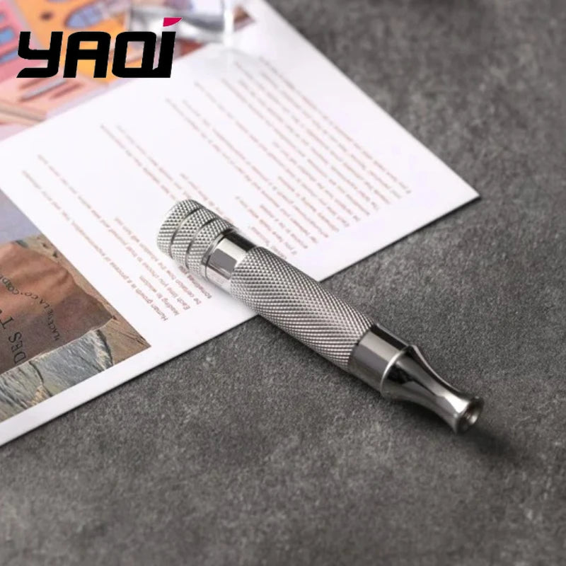 Yaqi Diagonal Stainless Steel Safety Razor Handle 77mm Handle Length And13MM Diameter Comfortable Non-Slip Grip Shave Experience Oasis Select