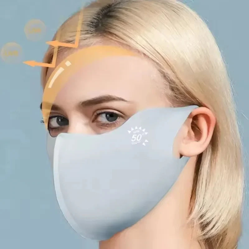 Ice Silk UV Face Mask – Cooling Sun Balaclava for Women