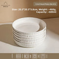 Modern Minimalist Ceramic Deep Dinner Plate - Elegant White Porcelain Dish for Pasta & Soup, Premium Tableware Oasis Select 8inch discs (pack of 6)