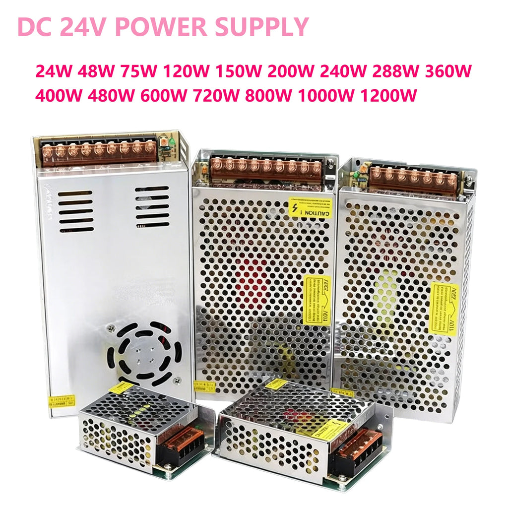 24V Power Supply 400W 500W 600W Power Source Transformer AC 220V 110V TO DC 24V 1A 2A 3A LED Power Supply For LED Strip Oasis Select 24V 41.6A 1000W
