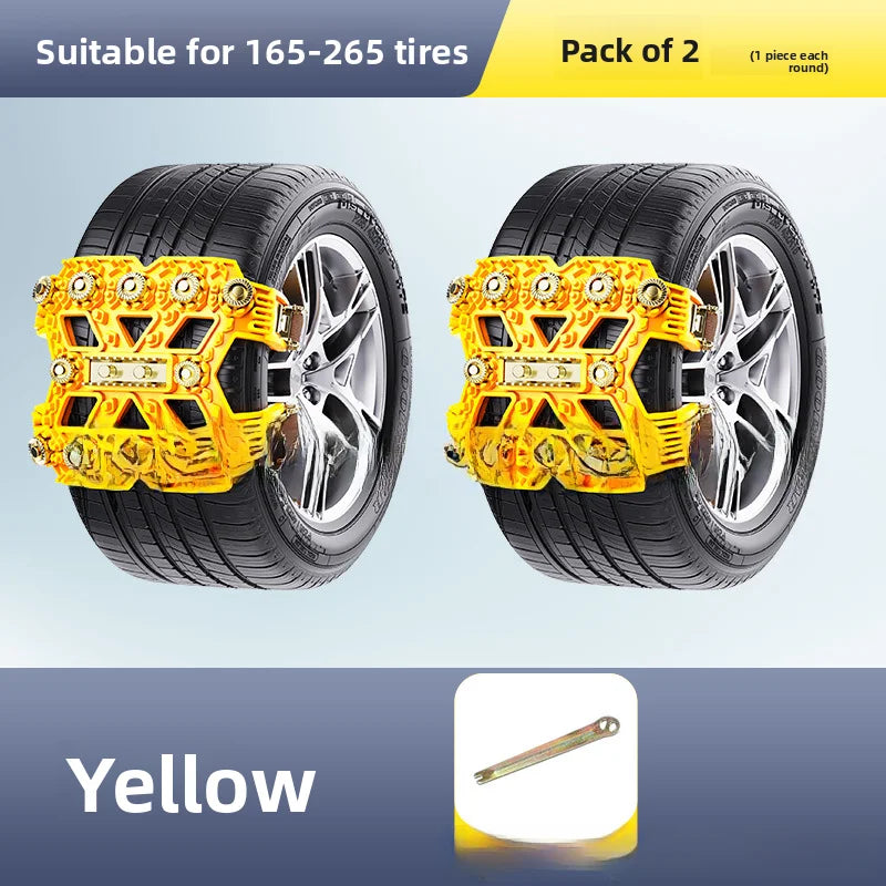 Car tire snow chains for sedans, SUVs, and off-road vehicles—TPU material that protects tires from damage, ice-breaking, and off Oasis Select 2PCS
