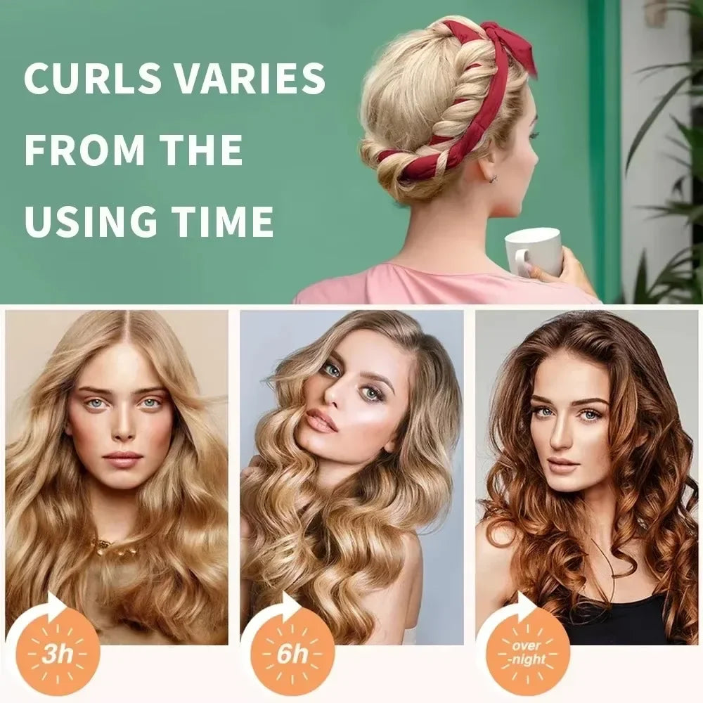 No Heat Hair Rollers Heatless Curling Rod Headband Soft Hair Curler Satin Curlers Curls Sleeping Bonnet Night Cap Styling Tools Oasis Select