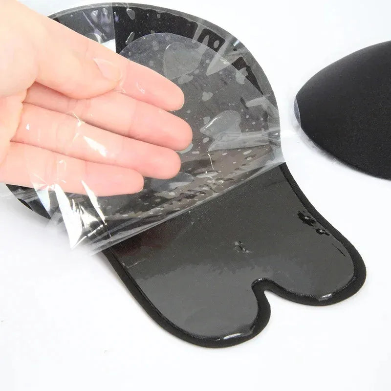1/2pairs Women'S Push Type Bra Self-Adhesive Silicone Strapless Invisible Bra Reusable Adhesive Lifting Bra Breast Pad Oasis Select