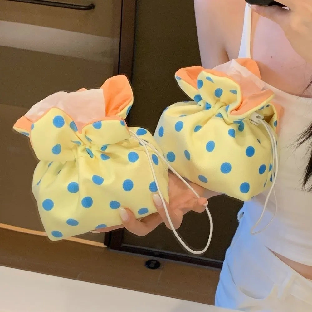 Stylish Lightweight Flower Tissue Box Multipurpose Soft Tissue Storage Bag Decorative Canvas Drawstring Tissue Box Office Oasis Select