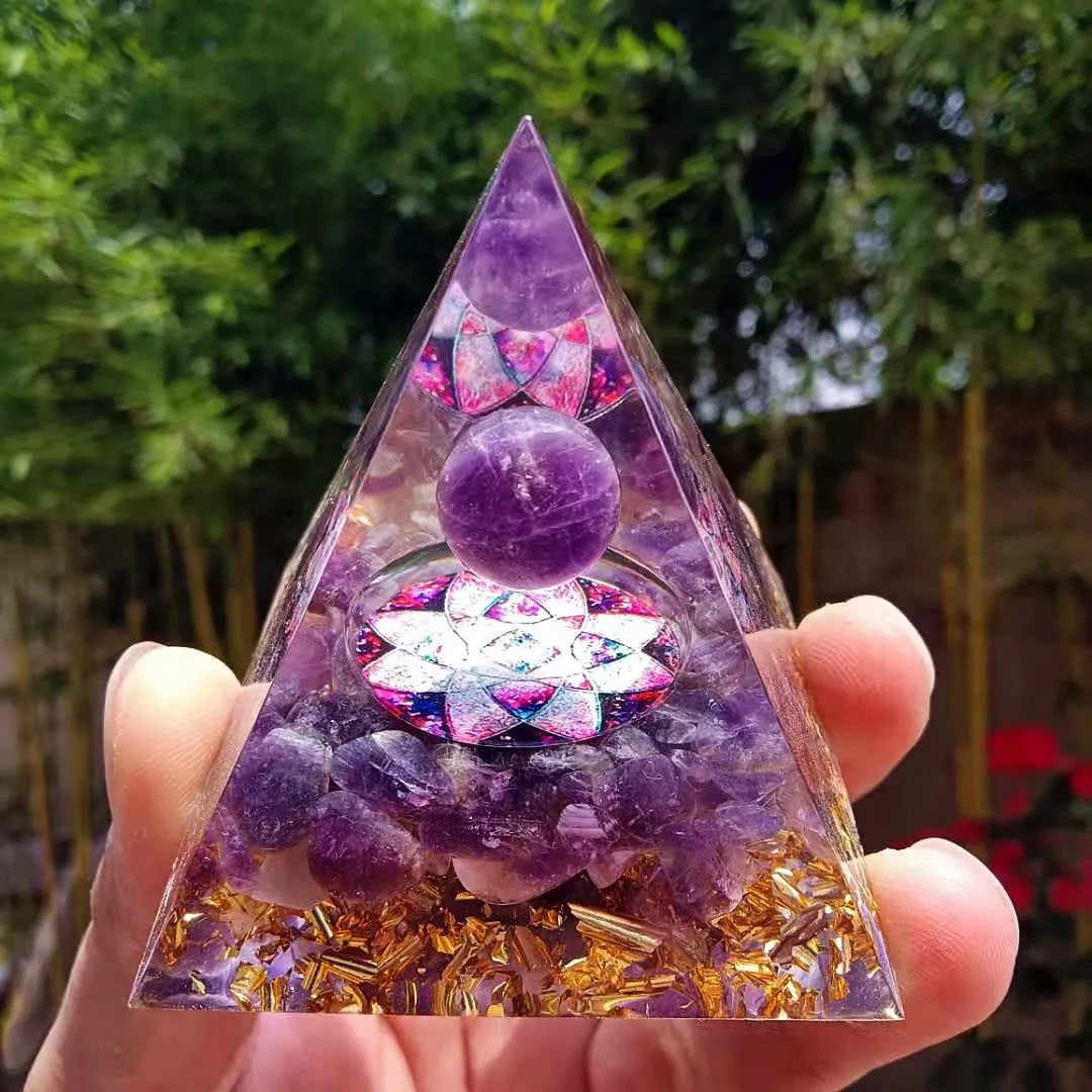 Crystal Pyramid ornaments crushed stone glue dropping resin crafts home and office car decoration products decorations for home Oasis Select