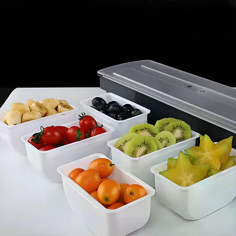 Fruit Box Condiment Container 4-6 Grids With Lid Large Capacity Bar Divided Fruits Bowl Household Seasonin Box Food Storage Oasis Select