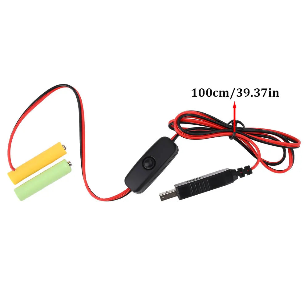Universal 3/4.5/6V AA AAA Battery USB Power Supply Replaced AA/AAA Battery Replacement Cable for Clock Toy Light LED With Switch Oasis Select