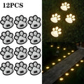 4-12PCS LED Solar Outdoor Light Waterproof Animal Paw Print Lamp for Garden Lawn Patio Summer Camping Home Decoration Oasis Select Warm Light-12PCS