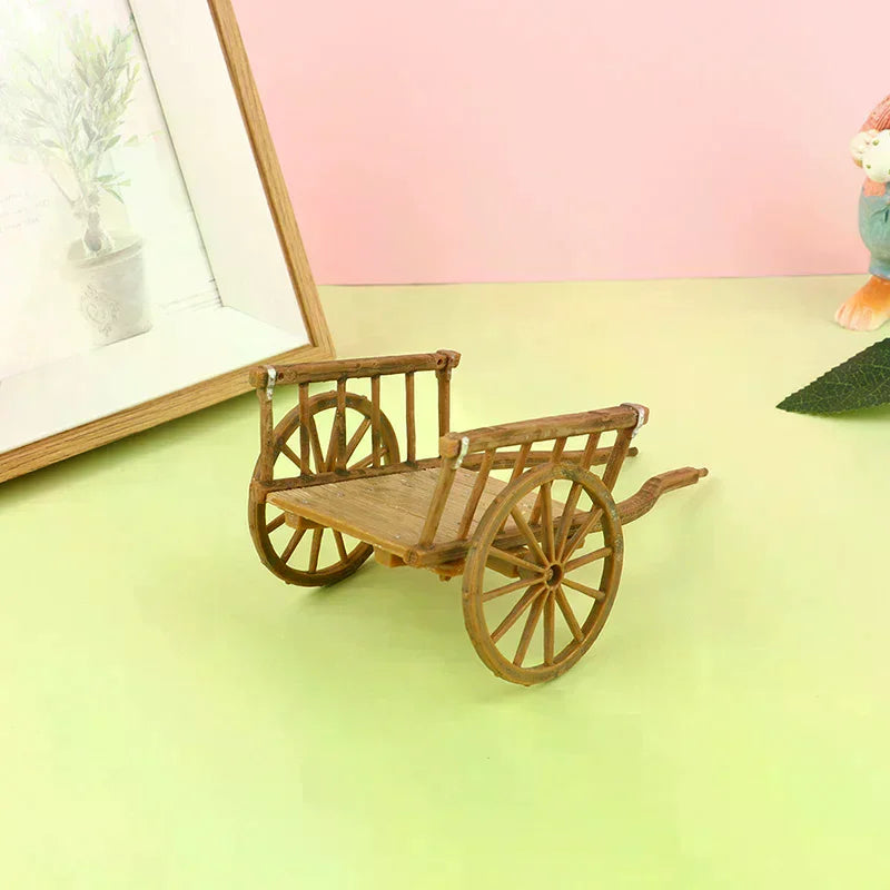Dollhouse Miniature Simulation Assembled Cart Model DIY Accessories Garden Furniture Toys Oasis Select