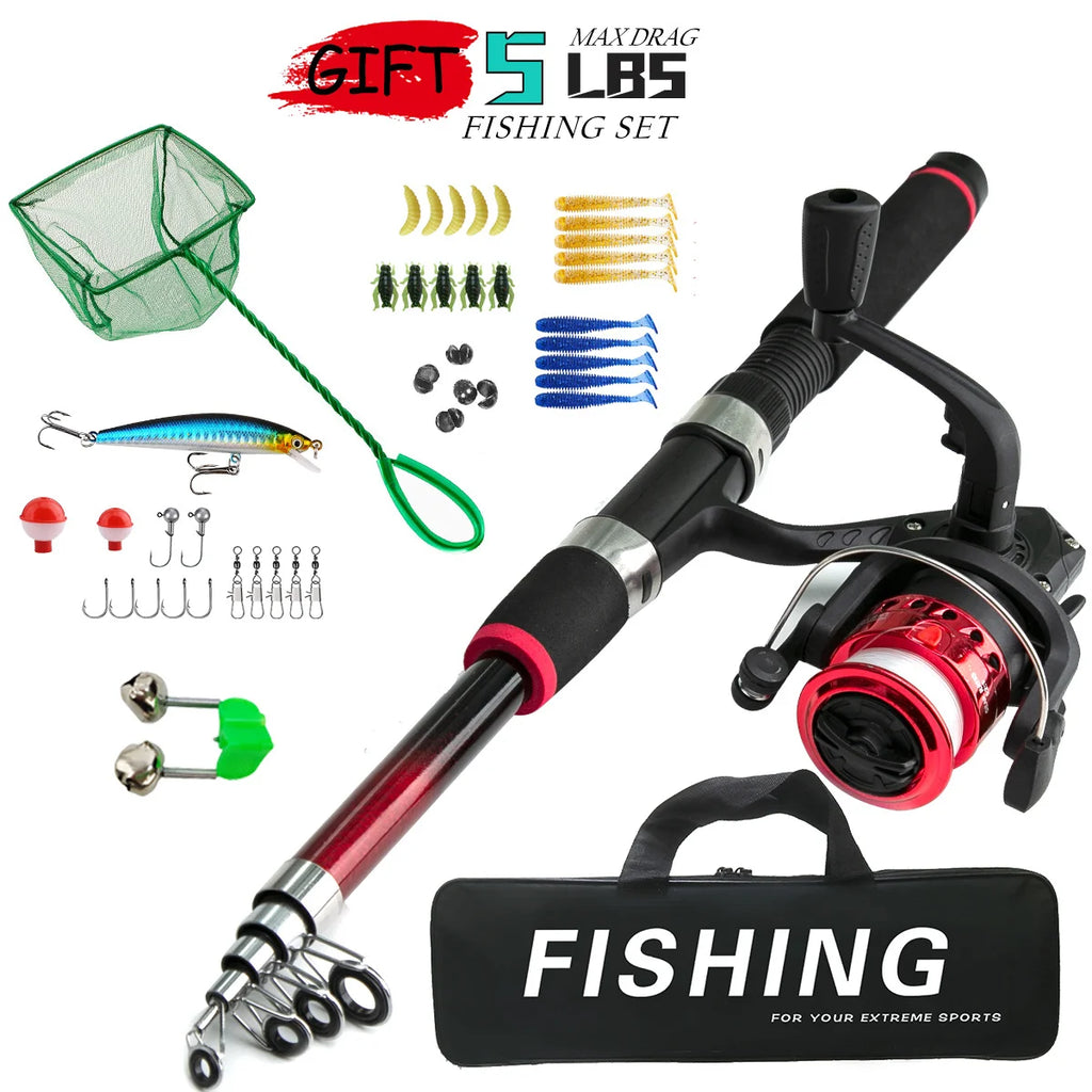Fishing rod full routine, sub rod set, long-range sea fishing, gun handle, rod wheel, soft bait, fishing hook, line fishing gear Oasis Select Red rod and reel set