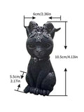 Black Cat Witch Figurine | Hand-Painted Halloween Desk Ornament