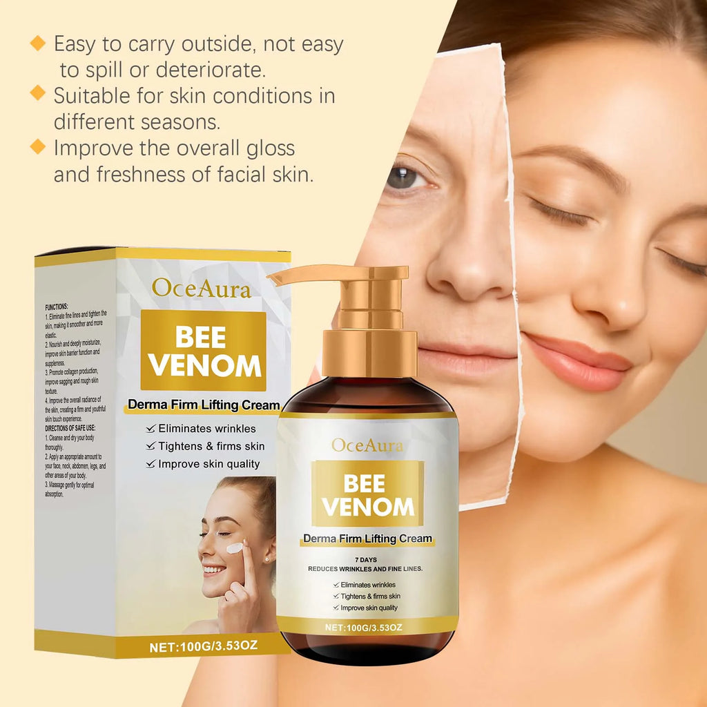 Bee Venom Firm Lifting Cream for Face & Body Tightening Contours Fade Fine Lines Deep Moisturizing Nourishing Brightening Skin Oasis Select
