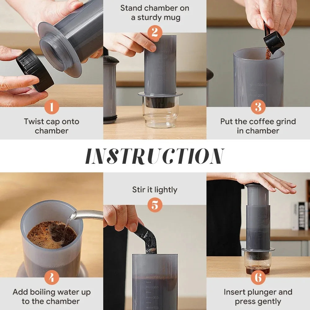 Espresso Portable Coffee Maker French Press Coffee Pot Kitchen Supplies for Aeropress Cafe Press Machine with Filter Paper Kit Oasis Select
