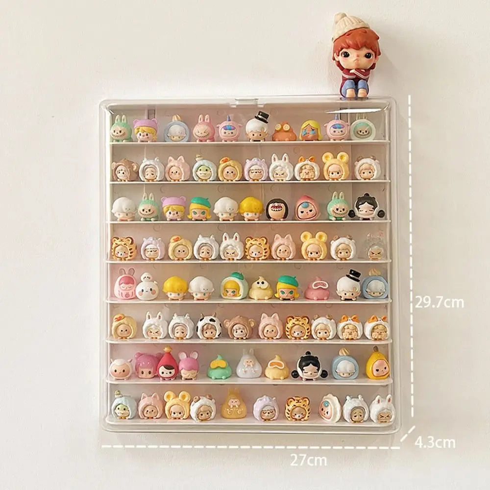 Storage Box 8 Layers Large Space Display Cabinet Hanging Wall Mounted Acrylic Transparent Lid Dolls Showing Box Oasis Select white