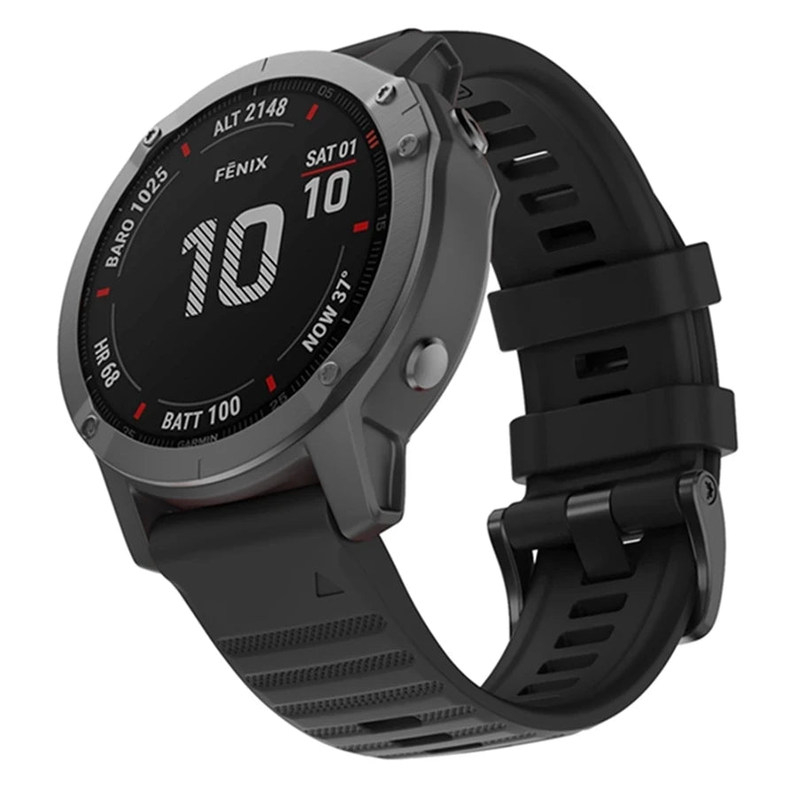 Silicone Quick Fit Band for Garmin Fenix 8/7/6/5 – 22mm & 26mm Silicone Watch Band Oasis Select