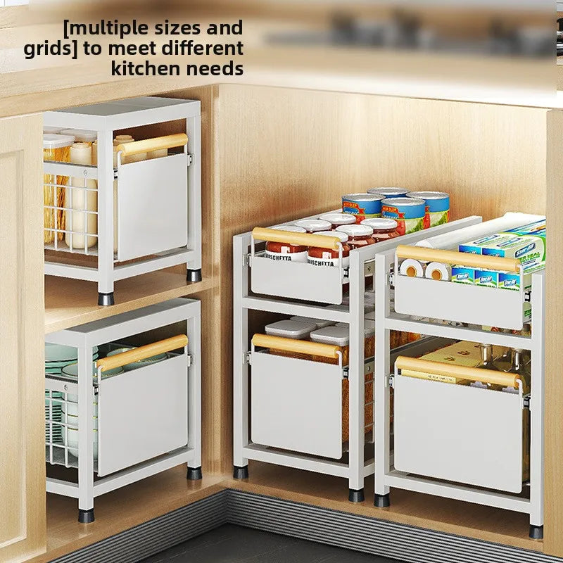 Installation-free kitchen sink rack, countertop cabinet, layered seasoning storage rack, pool under pumping storage rack Oasis Select