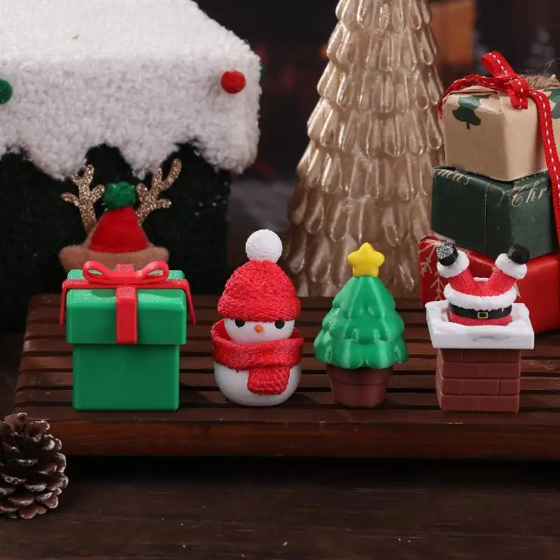 3D Printed Christmas Holiday Decoration Desktop Doll Santa Claus Falling Chimney Cute And Fun Relax Toy Pressed Ornament Clicker Oasis Select