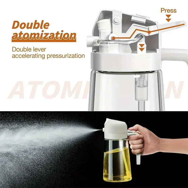 Multi-functional Kitchen Oil Bottle Spray Oil Pouring Two-in-one Food-grade Material Is Not Easy To Damage 500ML Large Capacity Oasis Select