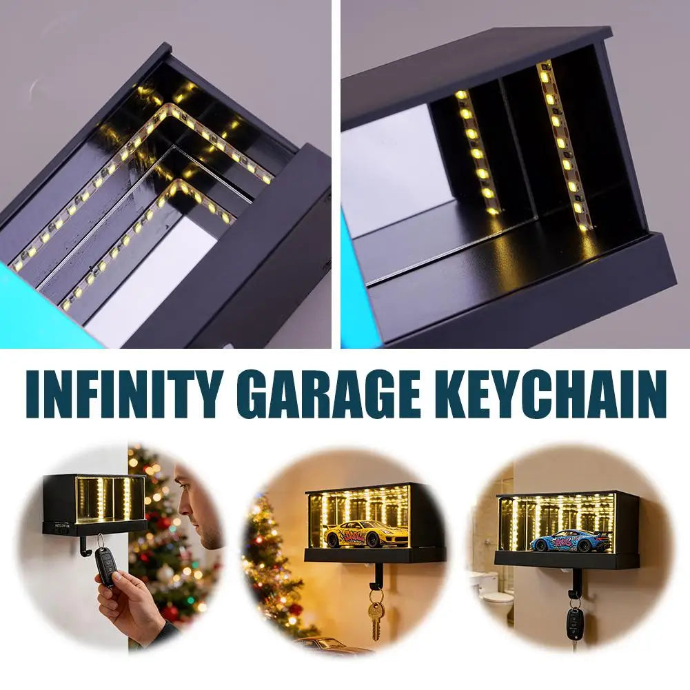 Infinity Garage LED Keychain – Infinite Mirror Illusion Key Holder