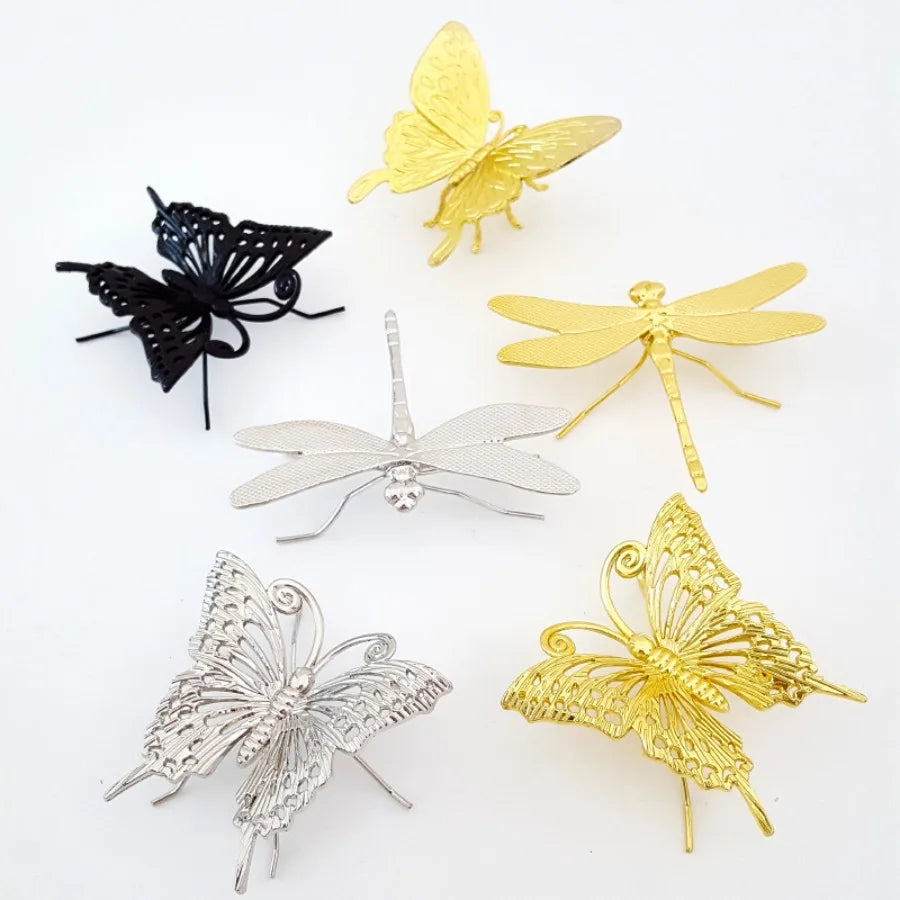 Retro Alloy Dragonfly Butterfly Small Ornaments Office Study Desktop Insect Pen Holder Decoration Home Decor Oasis Select