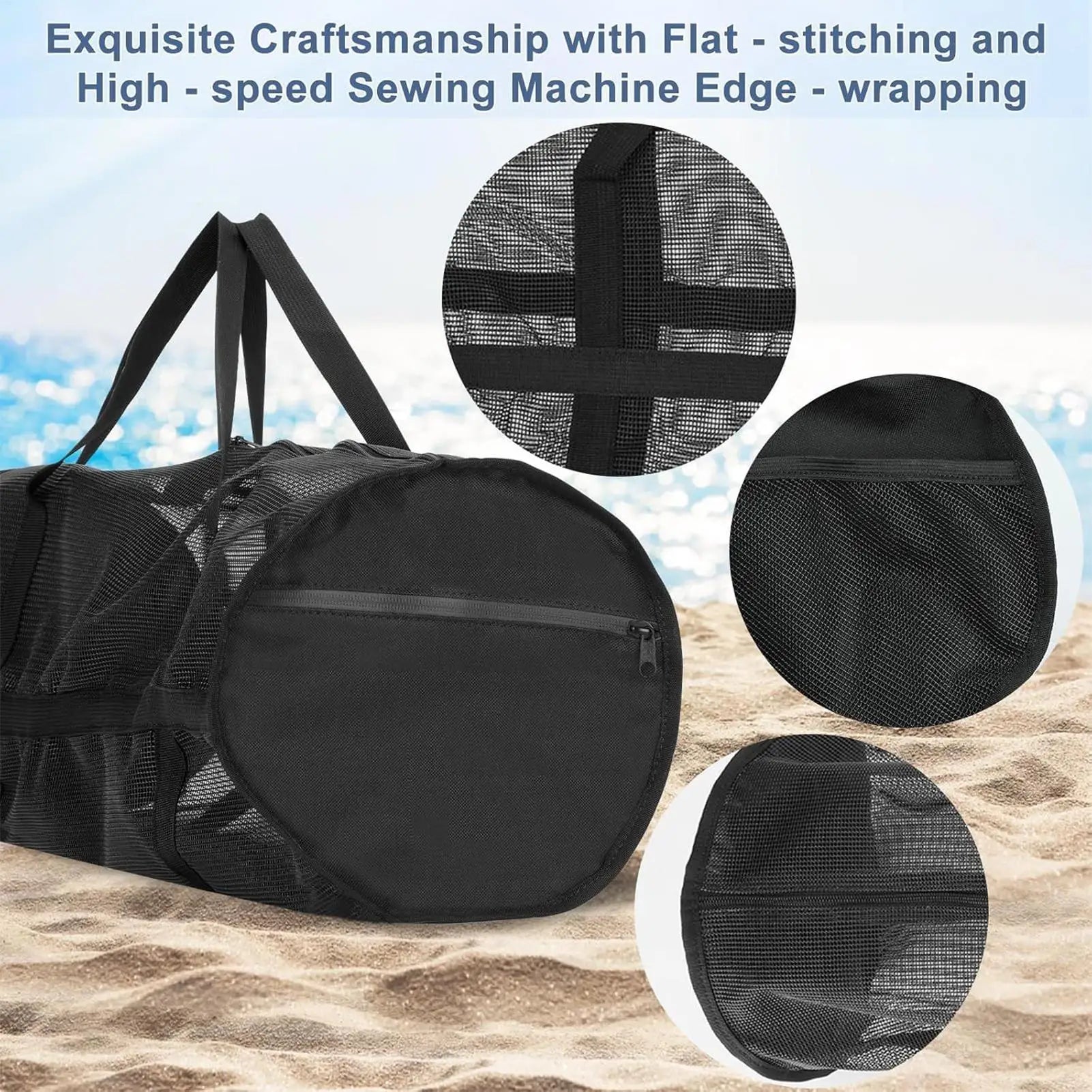 Foldable Mesh Swimming Bag Lightweight Beach Toys Gear Bag Multi-Function Swimming Dry Sack Large Capacity for Outdoor Sports Oasis Select