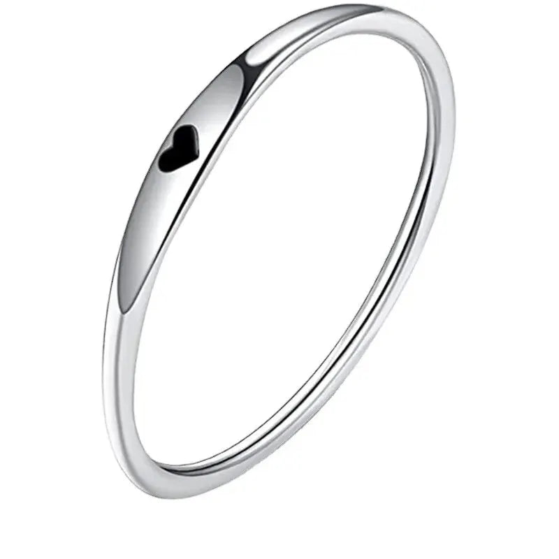 925 Sterling Silver Carved Heart Stackable Promise Ring | Sizes 6–10 Sterling Silver Ring Oasis Select