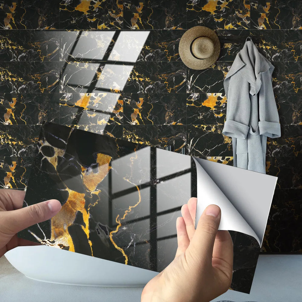 Imitation marble tiles are pasted with thickened film and decorated with crystal texture Sticker wall decor Oasis Select DLS037 30x15cm-32pcs