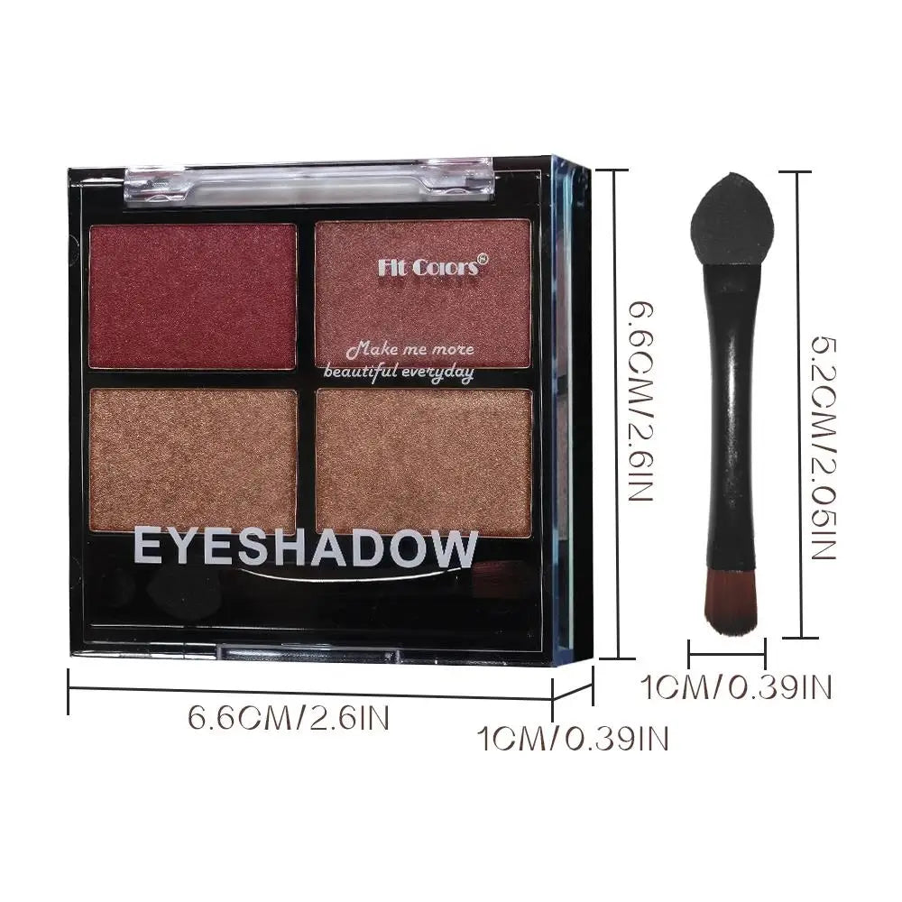 Fit Colors 4-Shade Pearlescent Matte Eyeshadow Palette | Shimmer