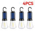 Rechargeable Solar Powered LED Camping Lamp Bulbs Night Lights Waterproof Portable Hook Up Handheld Lamp for Outdoor Camping Oasis Select Set B 4PCS