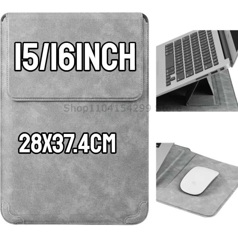 Laptop Sleeve Case 13 14 15 15.6 16Inch For Huawei HP DELL Bag For Macbook Air Pro 13 13.6 M4 Notebook Case with stand Men Women